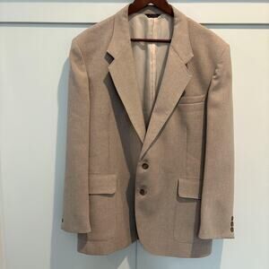 Vintage Levi's Blazer Sport Coat Mens 46R Beige Action Suit 2 Button Notch Lapel